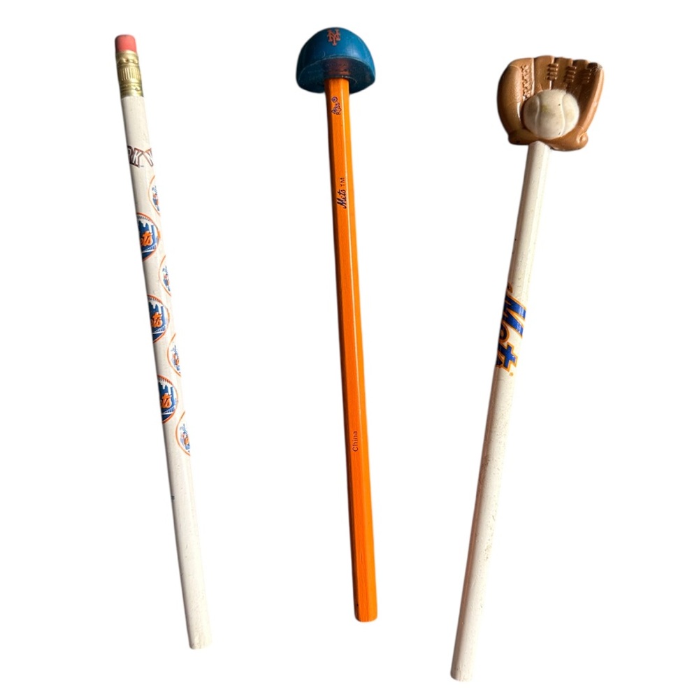 Vintage Set of Three New York Mets Pencils